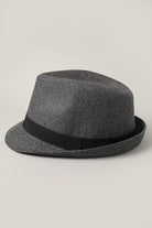 Men's Twill Herringbone Pattern Short Brim Fedora - Fashion CITY