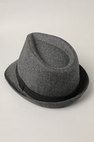 Men's Twill Herringbone Pattern Short Brim Fedora - Fashion CITY