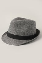 Men's Twill Herringbone Pattern Short Brim Fedora - Fashion CITY