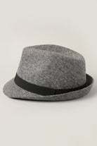 Men's Twill Herringbone Pattern Short Brim Fedora - Fashion CITY