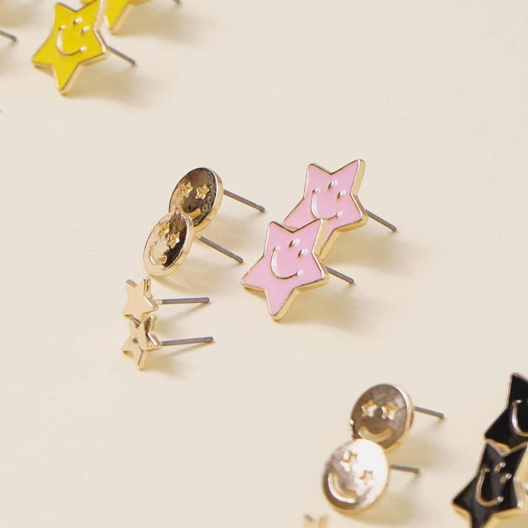 Star Shape Acetate Stud Post Earrings - Fashion CITY