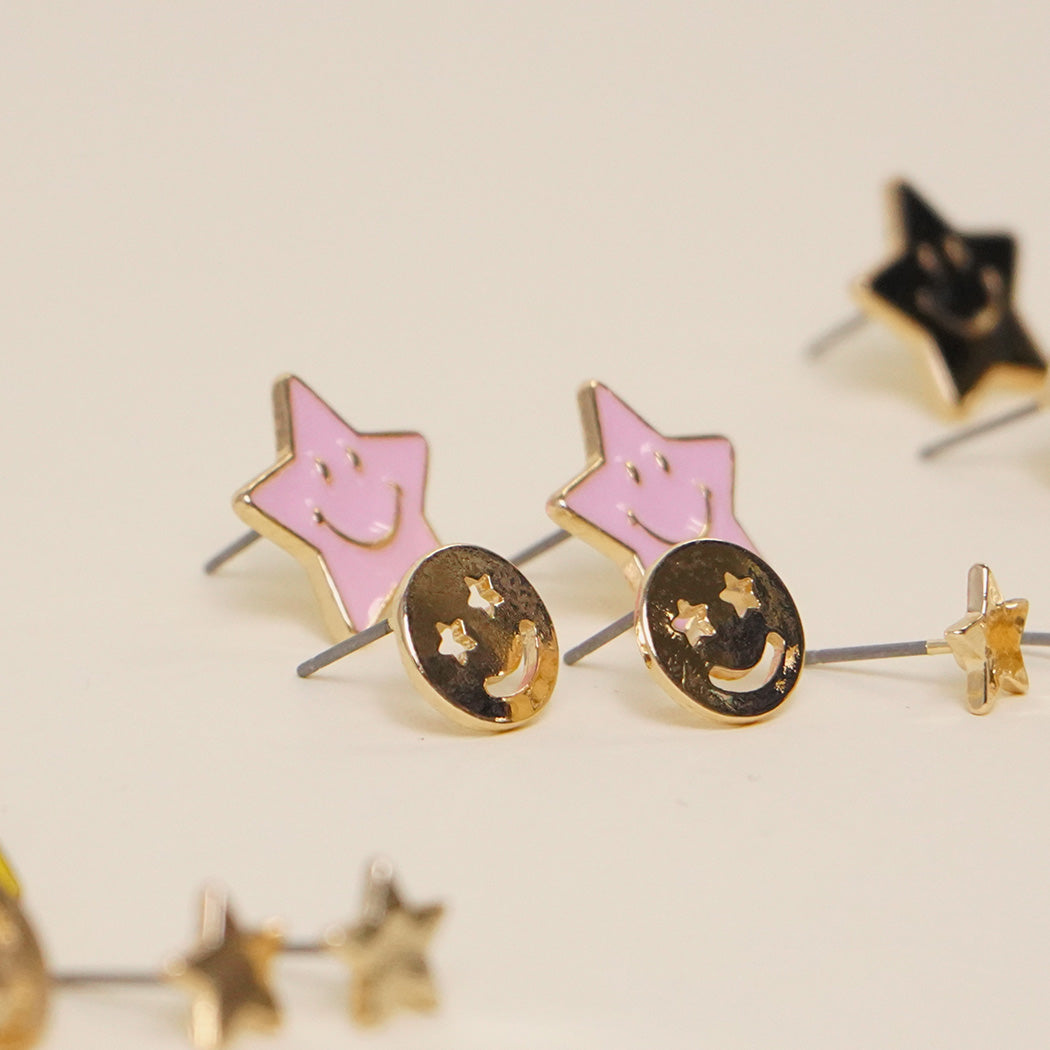 Star Shape Acetate Stud Post Earrings - Fashion CITY