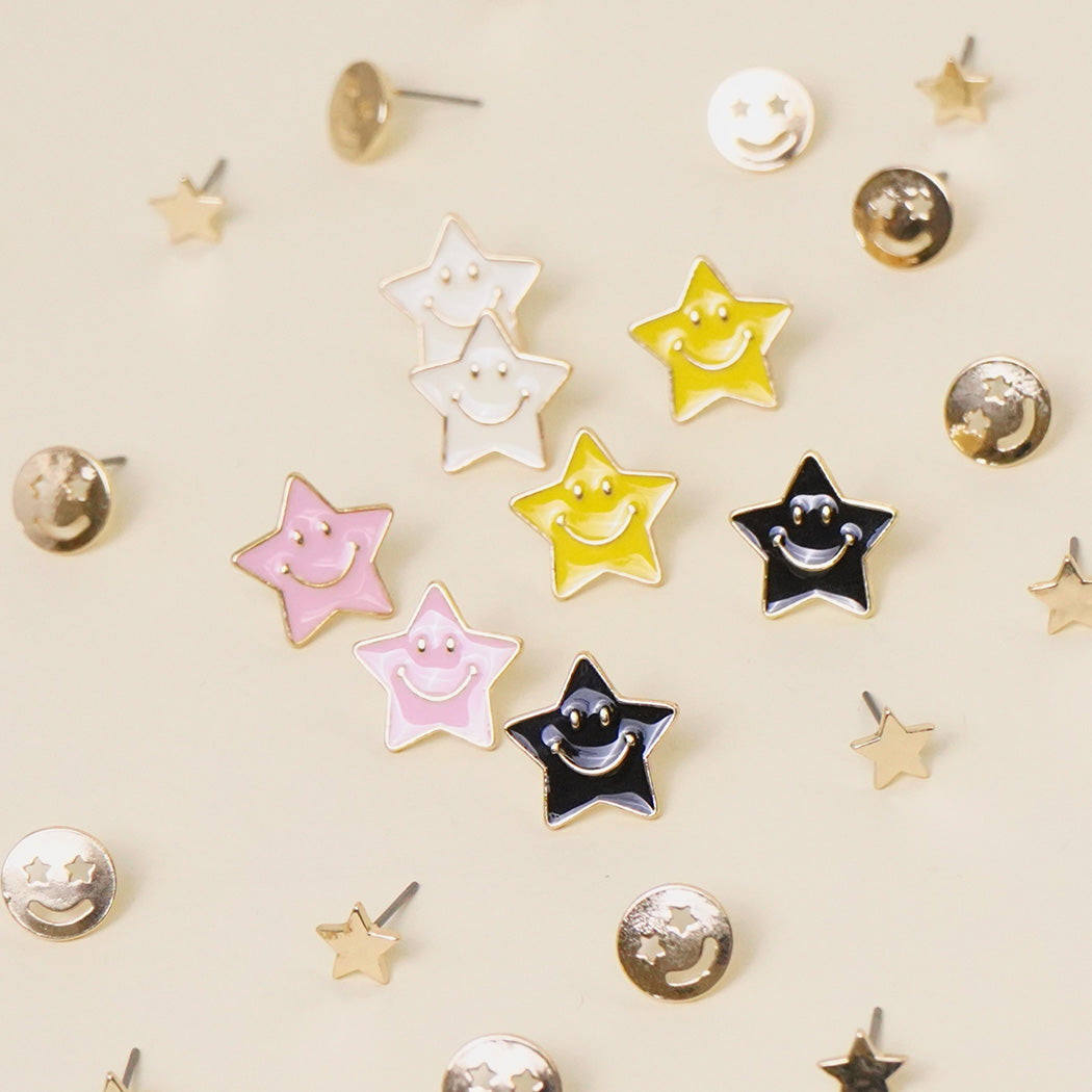 Star Shape Acetate Stud Post Earrings - Fashion CITY