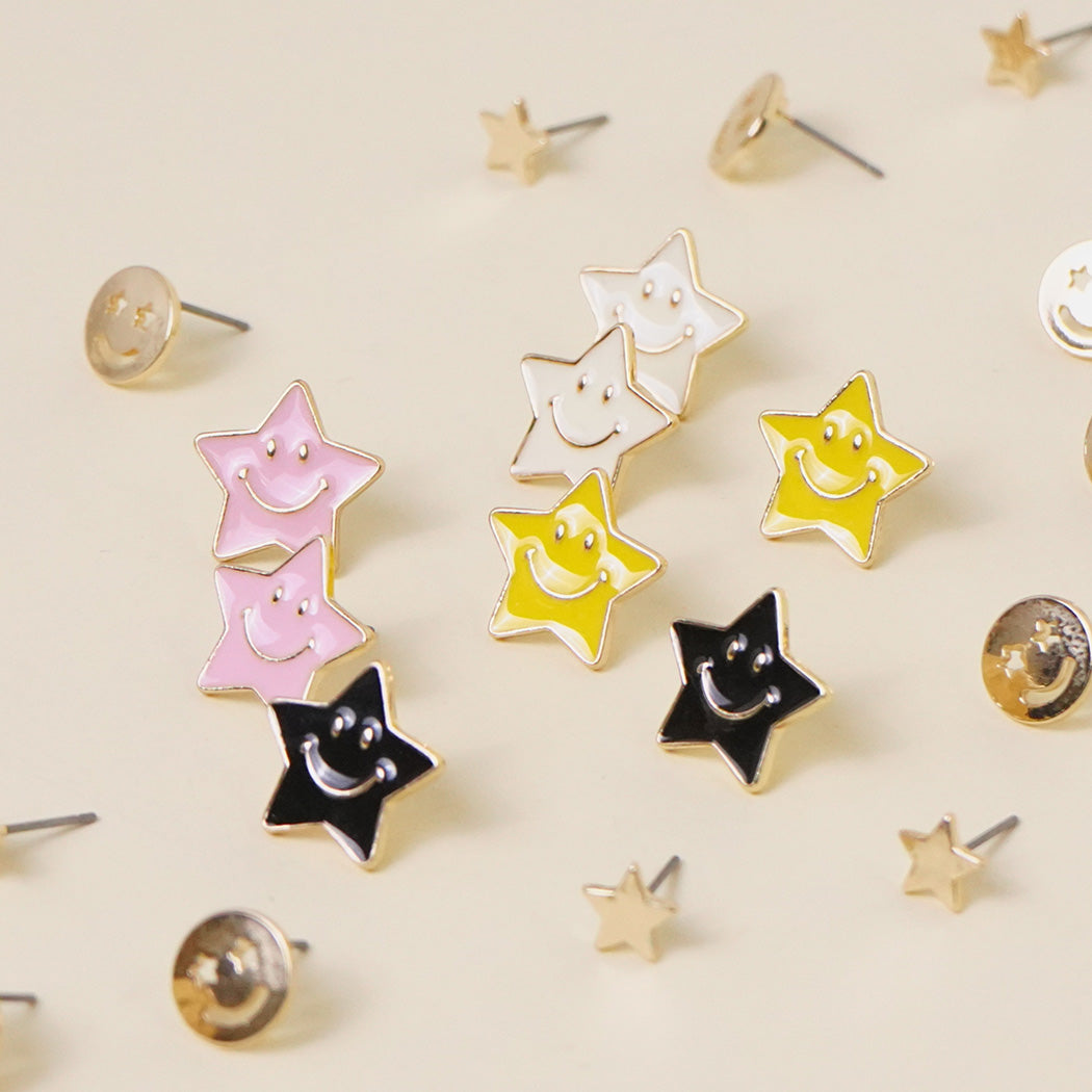 Star Shape Acetate Stud Post Earrings - Fashion CITY