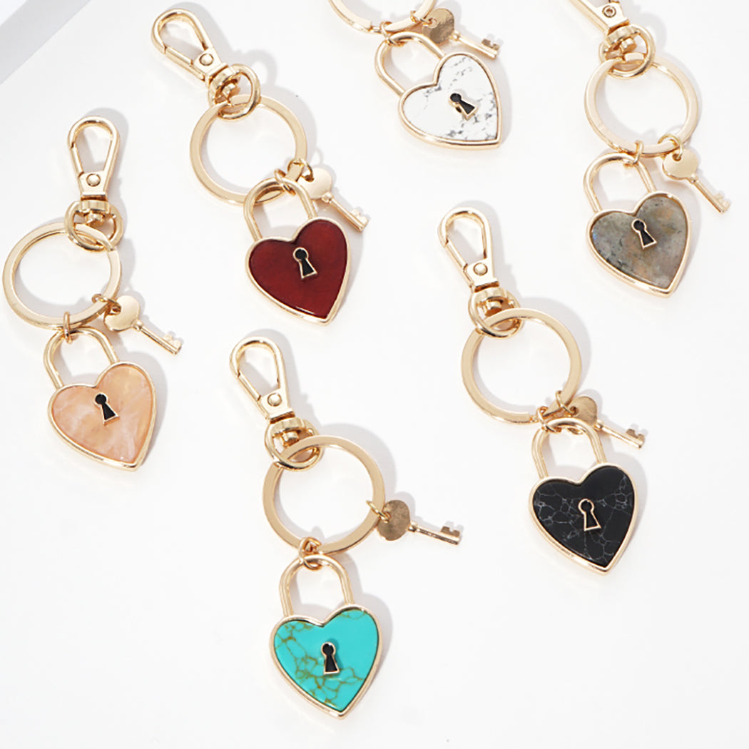 Heart Lock Charm Keychain - Fashion CITY