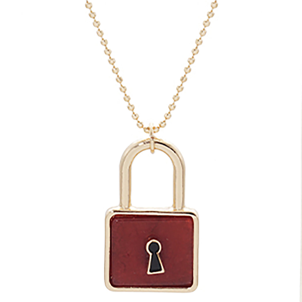 Padlock Pendant Necklace in Gold - Fashion CITY