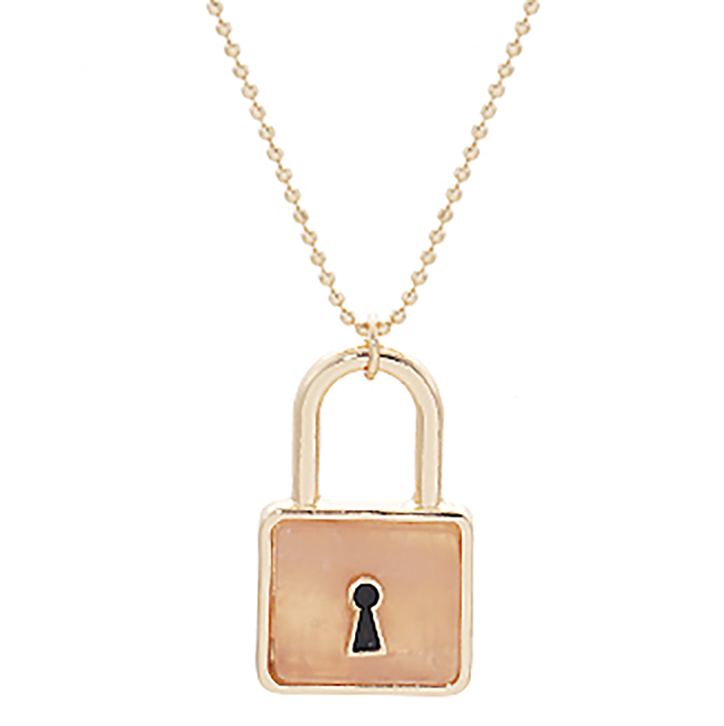 Padlock Pendant Necklace in Gold - Fashion CITY