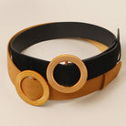 Solid Color Suede w Round Buckle Belt - Fashion CITY