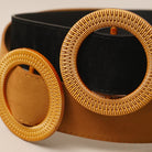 Solid Color Suede w Round Buckle Belt - Fashion CITY