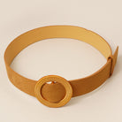 Solid Color Suede w Round Buckle Belt - Fashion CITY