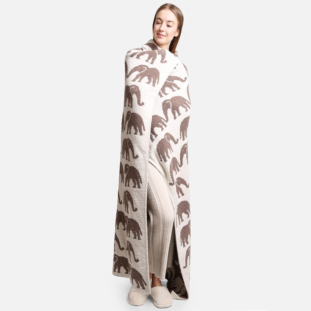 Elephant Pattern Luxury Soft Throw Blanket - Fashion CITY