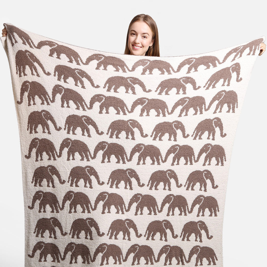 Elephant Pattern Luxury Soft Throw Blanket - Fashion CITY