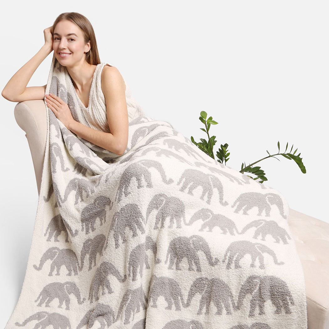 Elephant Pattern Luxury Soft Throw Blanket - Fashion CITY