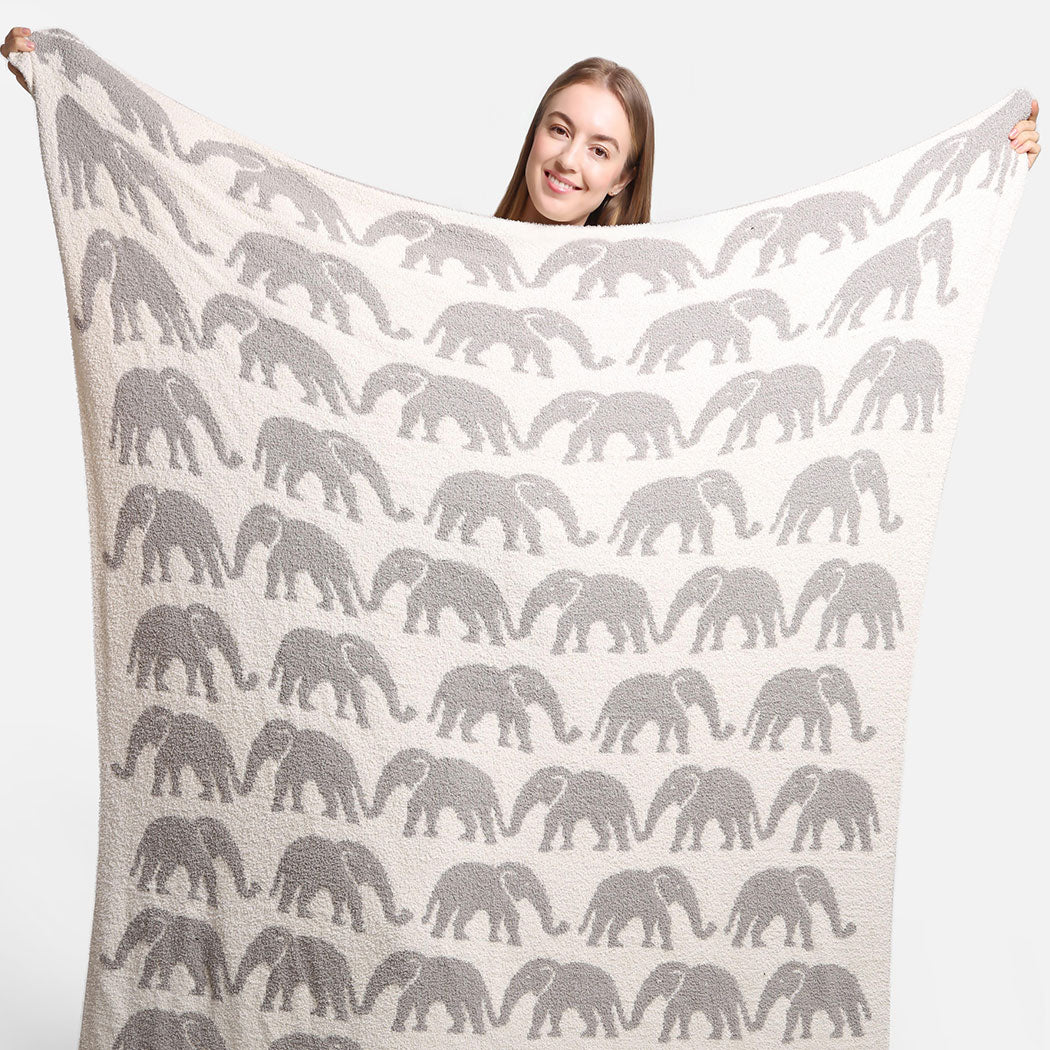 Elephant Pattern Luxury Soft Throw Blanket - Fashion CITY