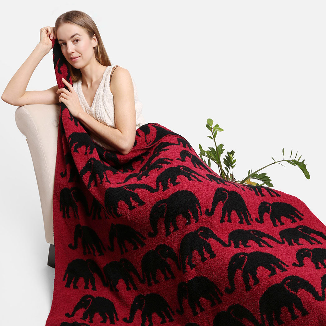 Elephant Pattern Luxury Soft Throw Blanket - Fashion CITY