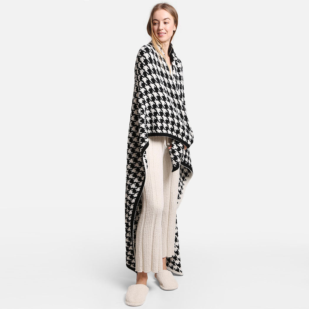 Houndstooth Pattern Luxury Soft Throw Blanket - Fashion CITY