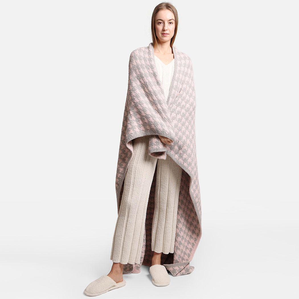 Houndstooth Pattern Luxury Soft Throw Blanket - Fashion CITY