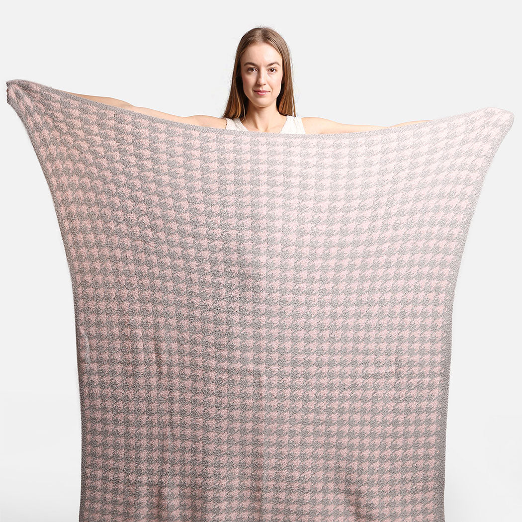 Houndstooth Pattern Luxury Soft Throw Blanket - Fashion CITY