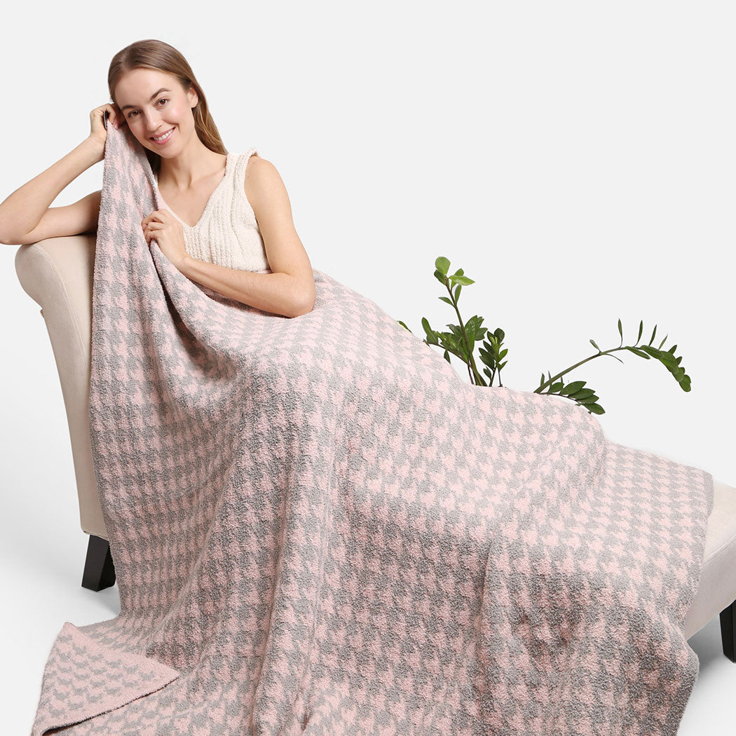 Houndstooth Pattern Luxury Soft Throw Blanket - Fashion CITY