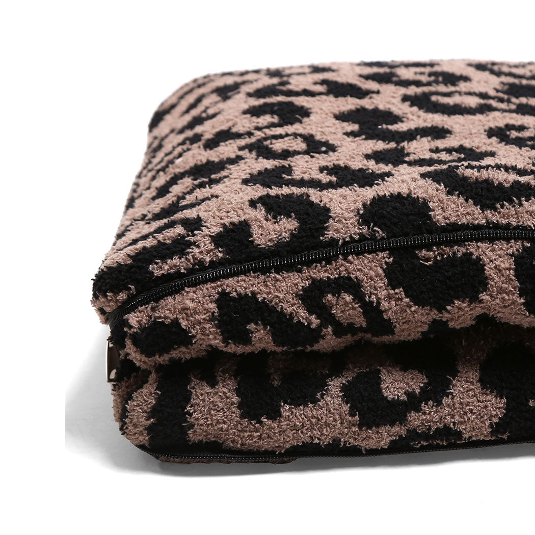 2 In 1 Leopard Print Throw Blanket & Pillow - Fashion CITY