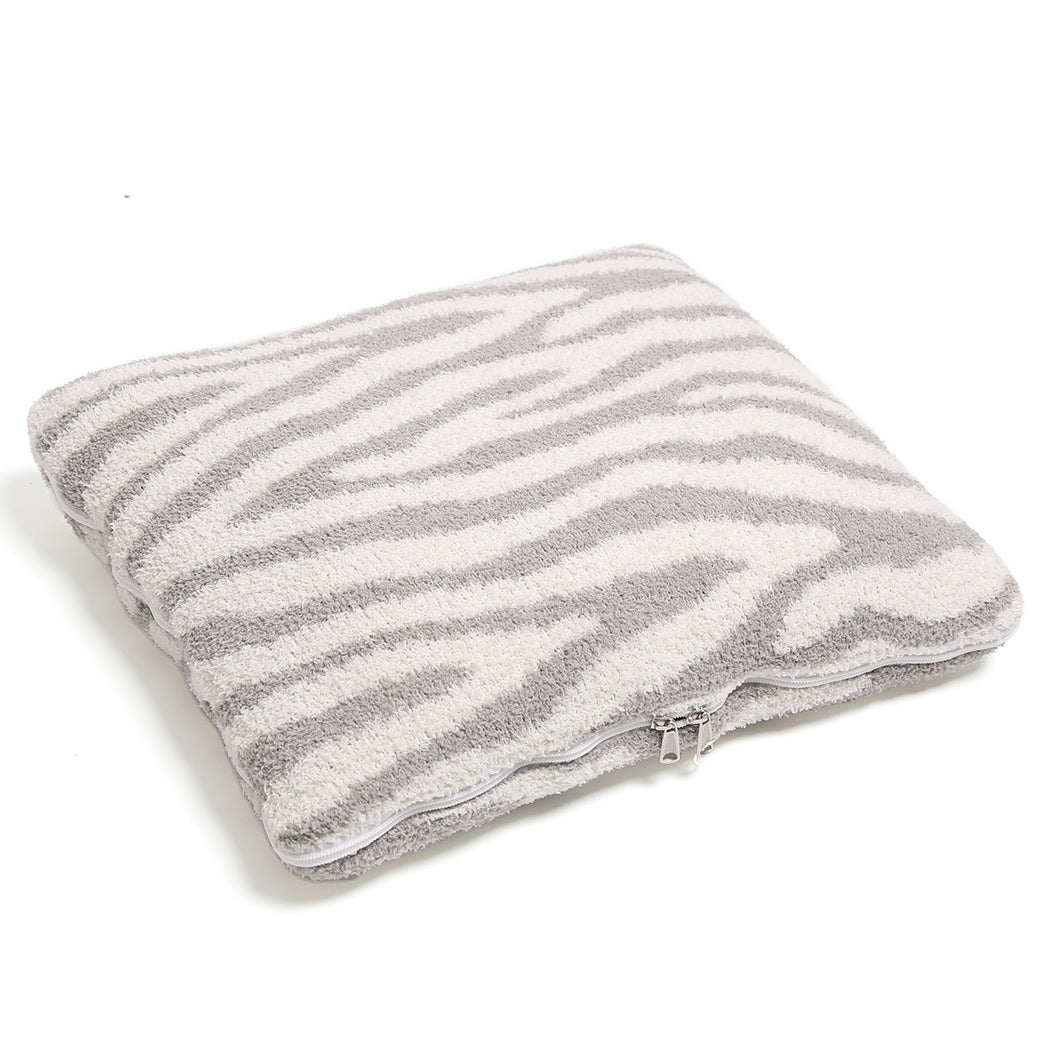 2 In 1 Zebra Print Throw Blanket & Pillow - Fashion CITY