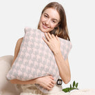 2 In 1 Houndstooth Print Throw Blanket & Pillow - Fashion CITY