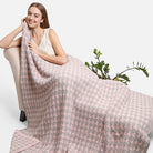 2 In 1 Houndstooth Print Throw Blanket & Pillow - Fashion CITY