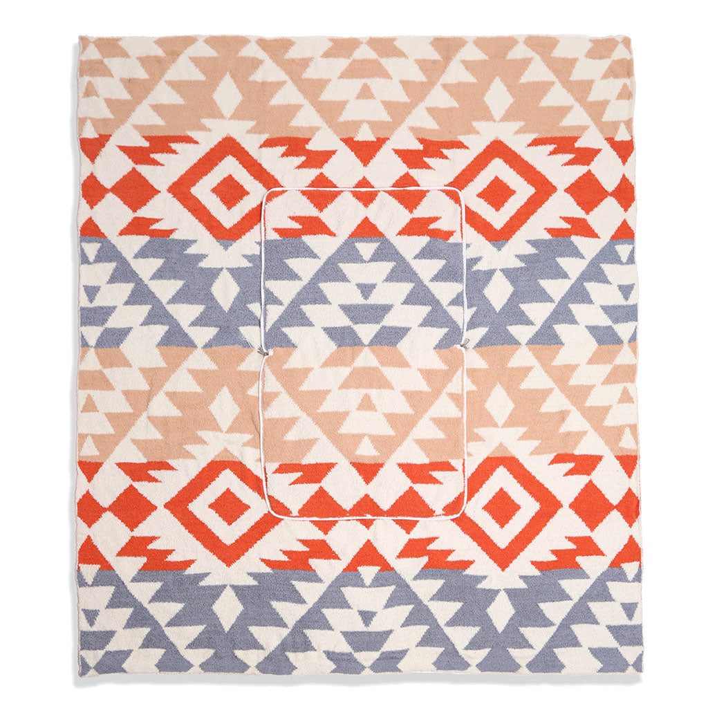 2 In 1 Boho Tribal Print Throw Blanket & Pillow - Fashion CITY