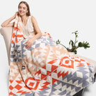 2 In 1 Boho Tribal Print Throw Blanket & Pillow - Fashion CITY