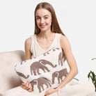 2 In 1 Elephant Print Throw Blanket & Pillow - Fashion CITY