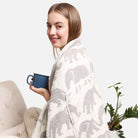 2 In 1 Elephant Print Throw Blanket & Pillow - Fashion CITY