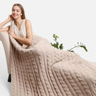 Braided Cable Knit Luxury Soft Throw Blanket - Fashion CITY