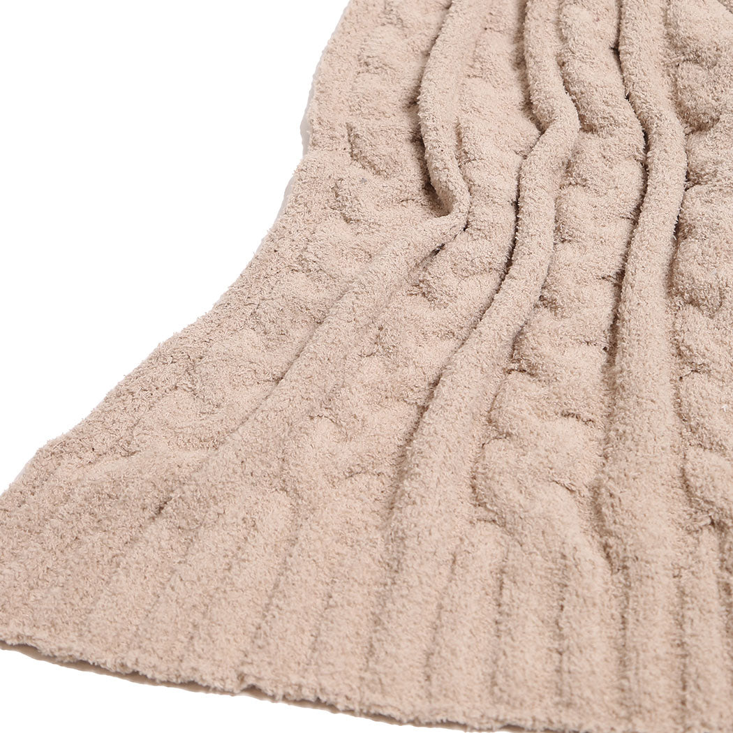 Braided Cable Knit Luxury Soft Throw Blanket - Fashion CITY