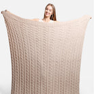 Braided Cable Knit Luxury Soft Throw Blanket - Fashion CITY