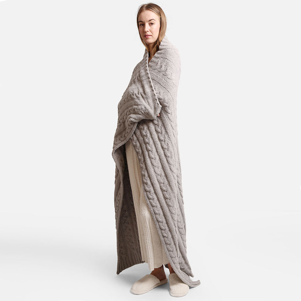 Braided Cable Knit Luxury Soft Throw Blanket - Fashion CITY