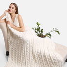 Braided Cable Knit Luxury Soft Throw Blanket - Fashion CITY