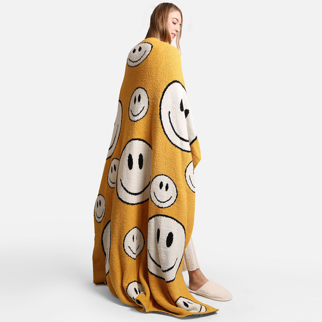 Happy Face Pattern Luxury Soft Throw Blanket - Fashion CITY