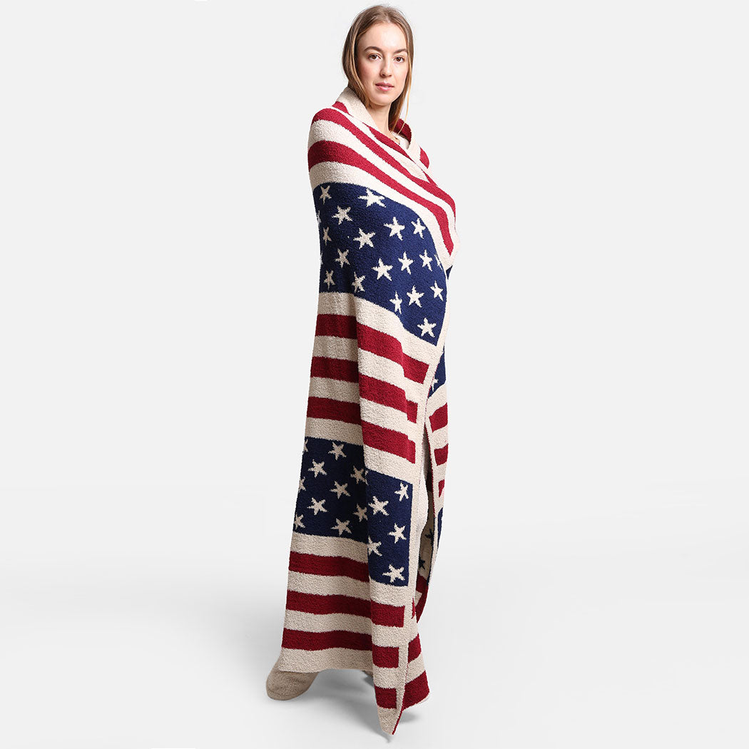 American Flag Print Luxury Soft Throw Blanket - Fashion CITY