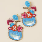 Sip Of The Day Blue Multi Beaded Earrings - Fashion CITY