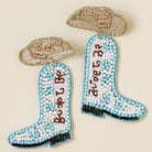 Blue Rodeo Boot Beaded Earrings - Fashion CITY