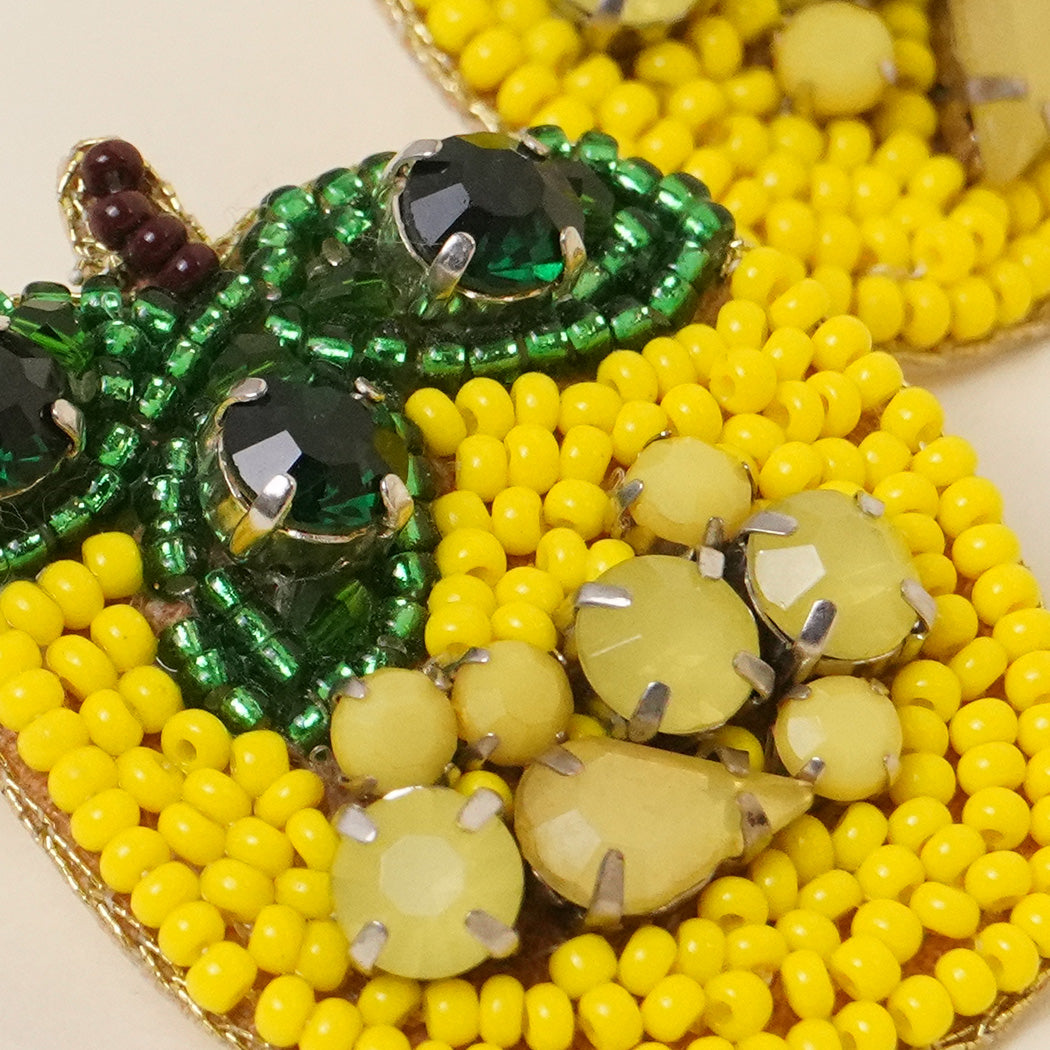 Beaded Lemon Citrus Statement Earrings - Fashion CITY