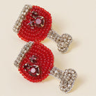 Red Wine Glass Beaded Earrings - Fashion CITY