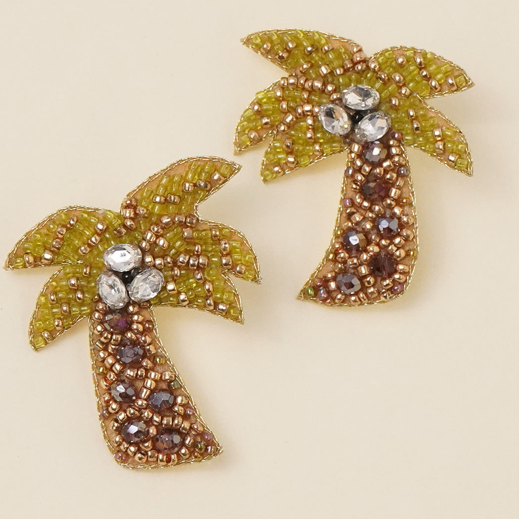 Tropical Vibe Coconut Palm Tree Earrings For Women - Fashion CITY