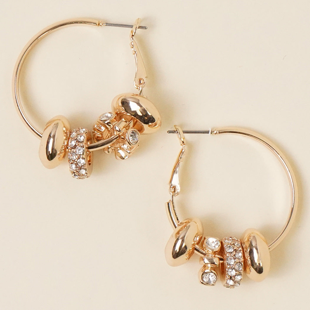 Rhinestone Decor Circle Drop Earrings - Fashion CITY