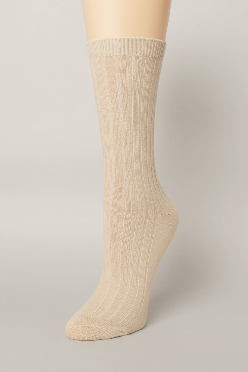 Women's Solid Color Cotton Blend Crew Socks - Fashion CITY