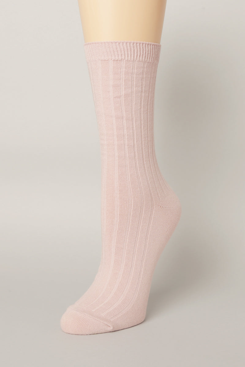 Women's Solid Color Cotton Blend Crew Socks - Fashion CITY