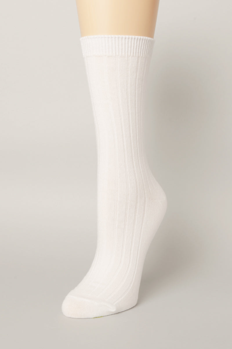 Women's Solid Color Cotton Blend Crew Socks - Fashion CITY