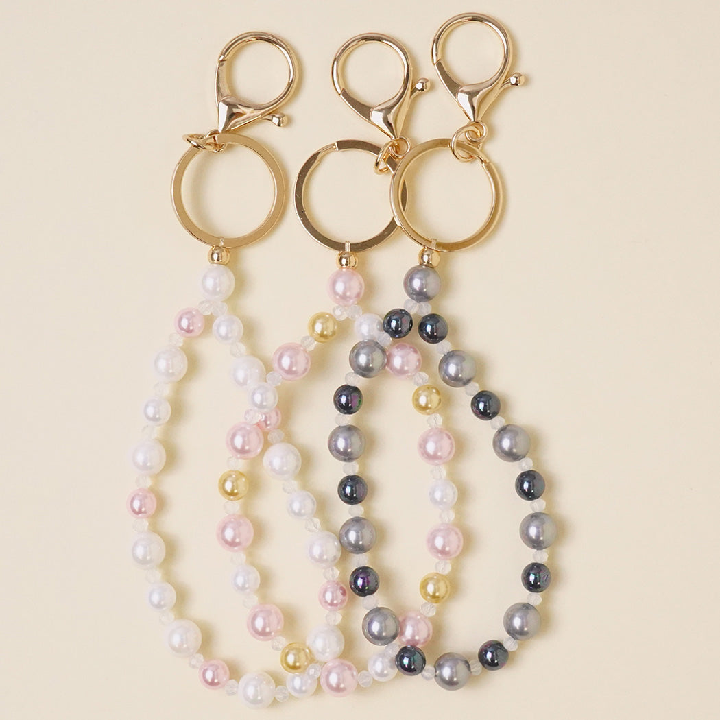 Pearl Beaded Chain Decor Keychain - Fashion CITY