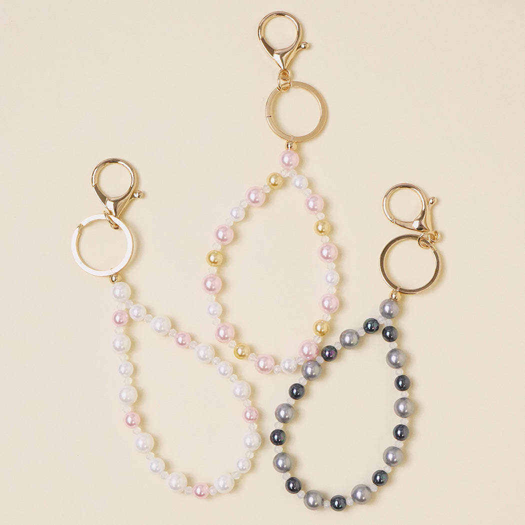 Pearl Beaded Chain Decor Keychain - Fashion CITY