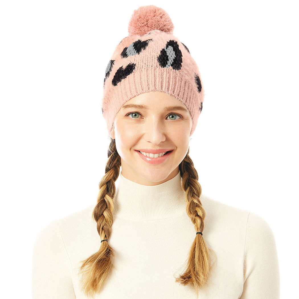 Soft Fuzzy Leopard Print Beanie Hat - Fashion CITY